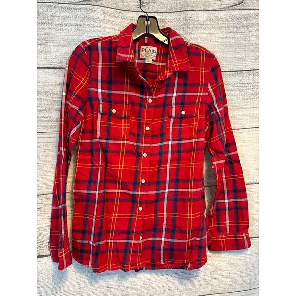 Old Navy Tops - Old Navy Plaid Flannel Button-Up Shirt Size S
